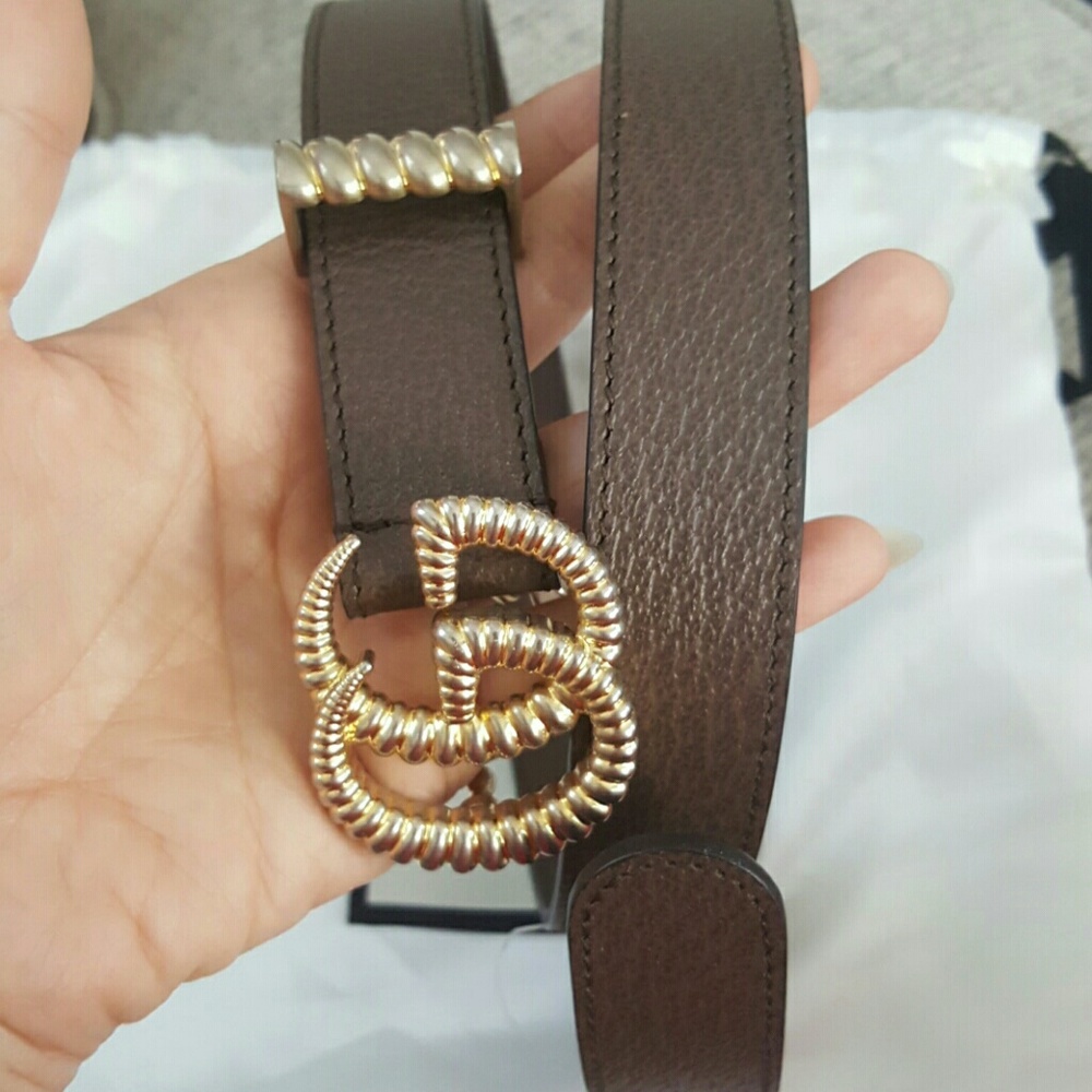 Gucci marmont textured GG logo buckle belt - Picture 2 of 3